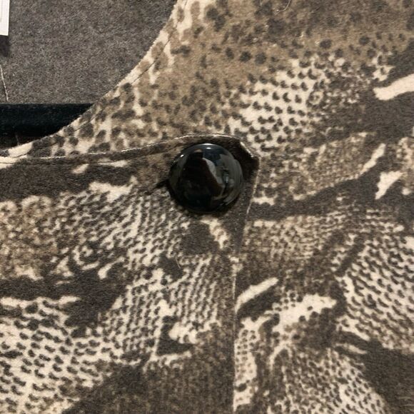 Jones New York Womens Wool Blend Animal Print Poncho Cape One Size Boho - Picture 3 of 9